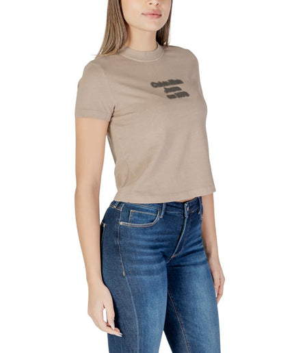 Calvin Klein Jeans Gray Cotton Tops & T-Shirt