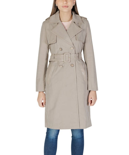 Guess Beige Polyester Jackets & Coat