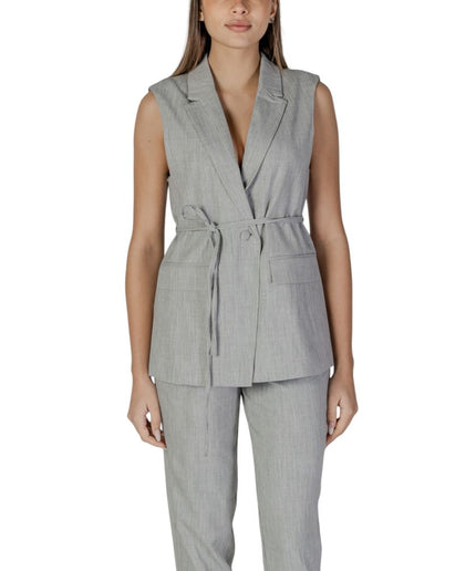 Vila Clothes Gray Recycled Polyester Vest