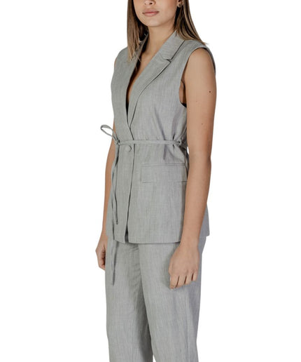 Vila Clothes Gray Recycled Polyester Vest