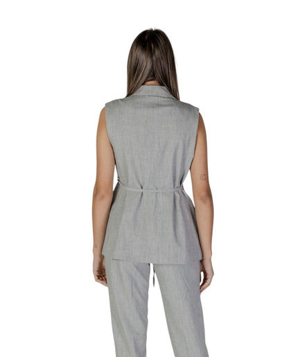 Vila Clothes Gray Recycled Polyester Vest