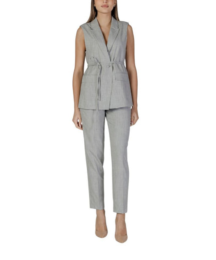 Vila Clothes Gray Recycled Polyester Vest