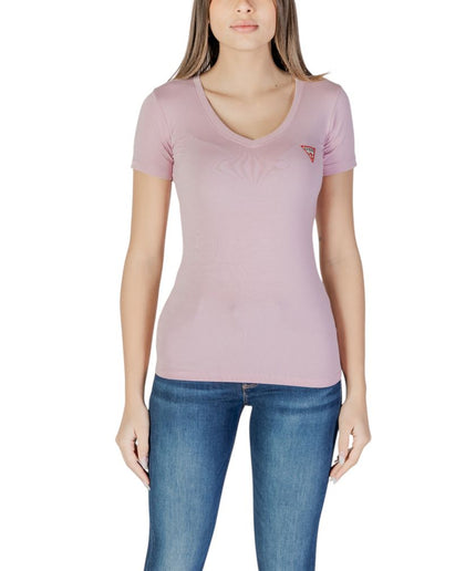 Guess Purple Cotton Tops & T-Shirt