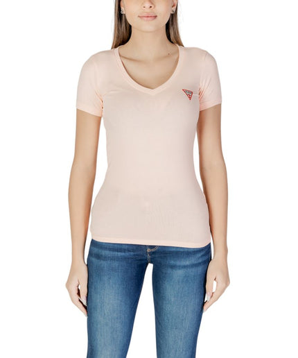 Guess Pink Cotton Tops & T-Shirt