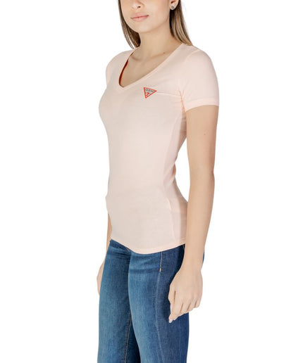 Guess Pink Cotton Tops & T-Shirt