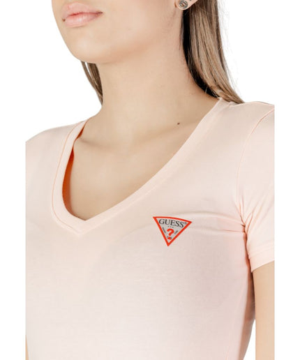 Guess Pink Cotton Tops & T-Shirt