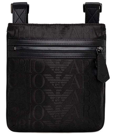 Emporio Armani Black Polyester Men Messenger