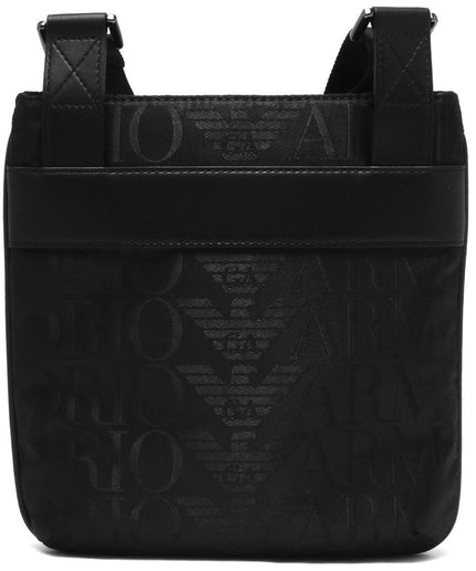 Emporio Armani Black Polyester Men Messenger