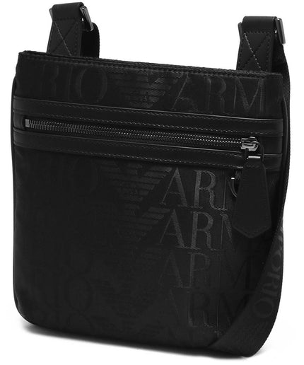 Emporio Armani Black Polyester Men Messenger