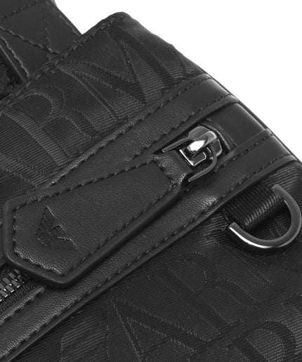 Emporio Armani Black Polyester Men Messenger