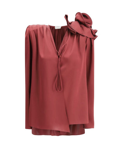 Magda Butrym Silk blouse with rose detail