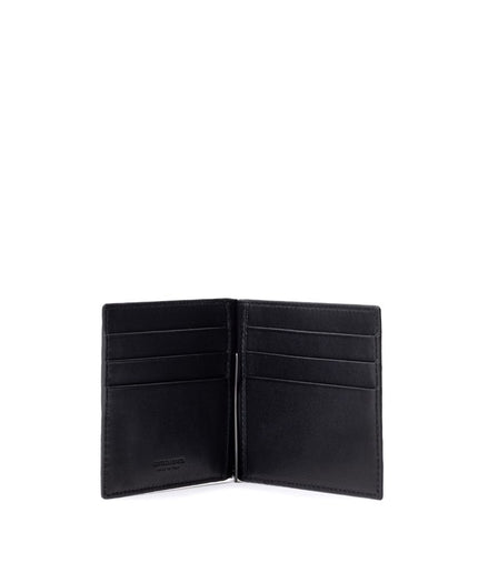 Bottega Veneta Black Leather Di Crocodile Wallet