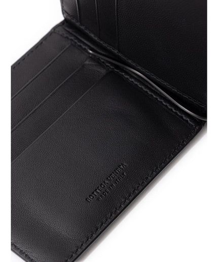 Bottega Veneta Black Leather Di Crocodile Wallet