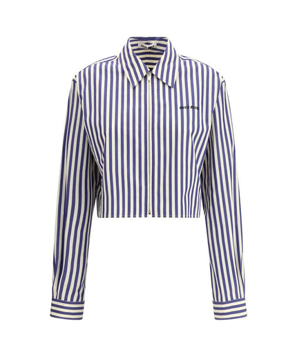 Miu Miu Striped cropped Shirt