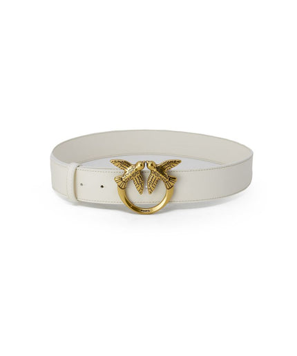 PINKO Cream Leather Belt