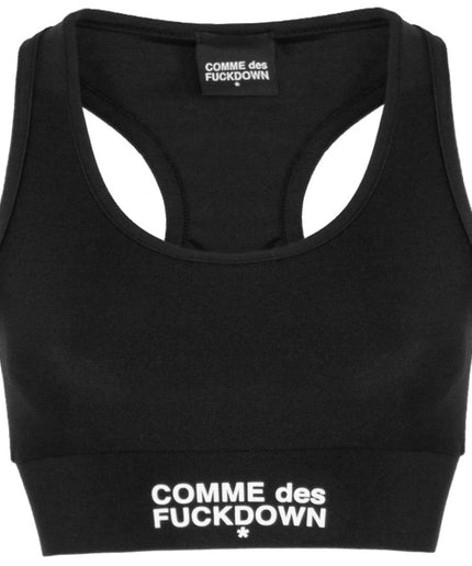 Comme Des Fuckdown Black Nylon Tops & T-Shirt