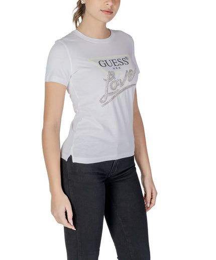 Guess White Cotton Tops & T-Shirt