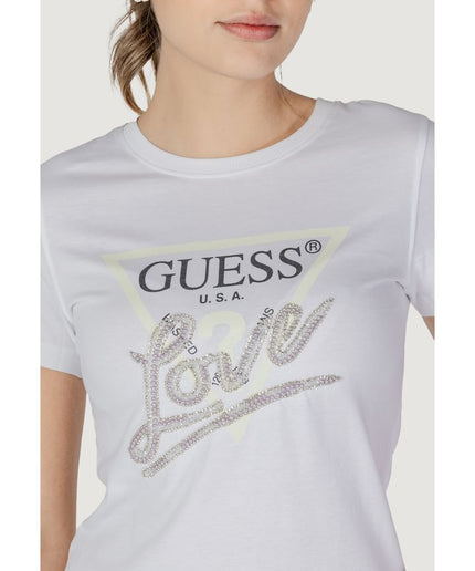 Guess White Cotton Tops & T-Shirt