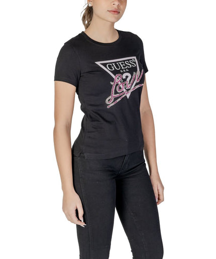 Guess Black Cotton Tops & T-Shirt