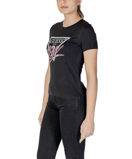 Guess Black Cotton Tops & T-Shirt