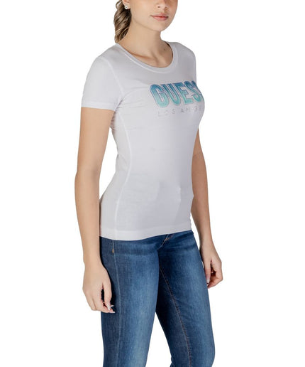 Guess White Cotton Tops & T-Shirt