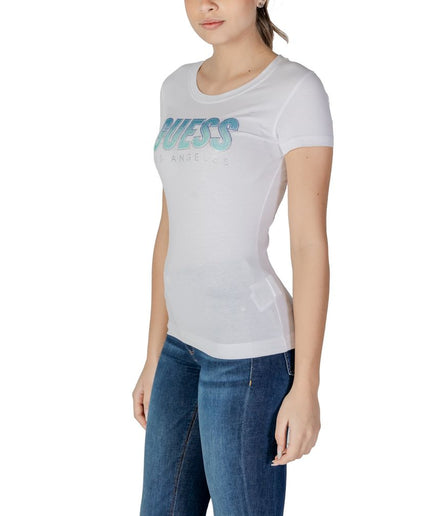 Guess White Cotton Tops & T-Shirt