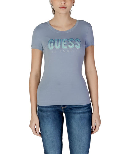 Guess Blue Cotton Tops & T-Shirt