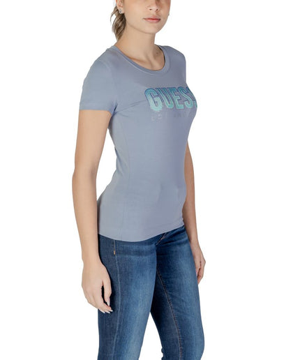 Guess Blue Cotton Tops & T-Shirt