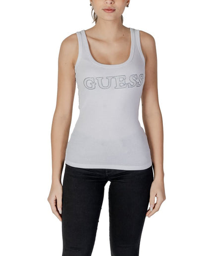 Guess White Cotton Tops & T-Shirt