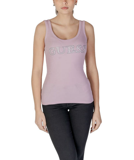 Guess Purple Cotton Tops & T-Shirt