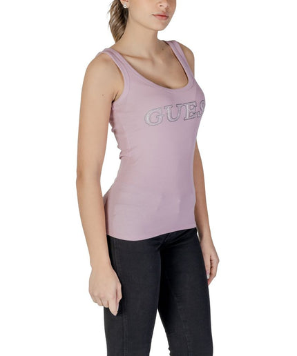 Guess Purple Cotton Tops & T-Shirt