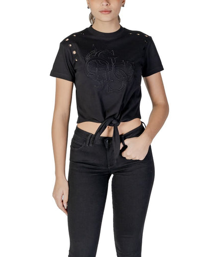 Guess Black Cotton Tops & T-Shirt