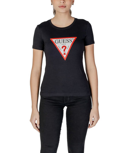 Guess Black Cotton Tops & T-Shirt