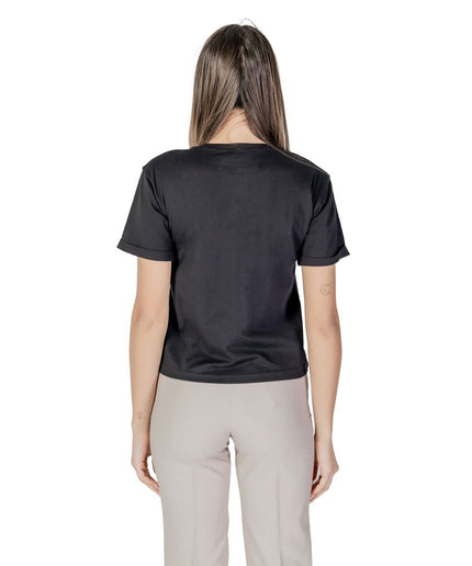 Morgan De Toi Black Cotton Tops & T-Shirt