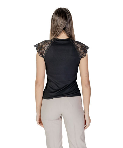 Morgan De Toi Black Recycled Polyester Tops & T-Shirt