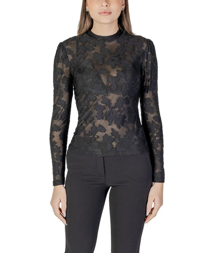 Morgan De Toi Black Polyester Tops & T-Shirt