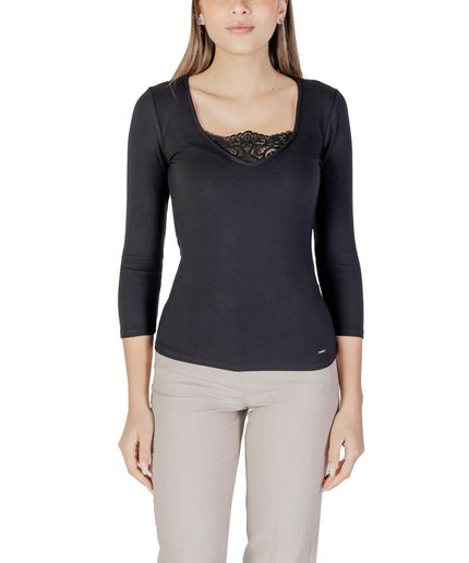 Morgan De Toi Black Viscose Tops & T-Shirt