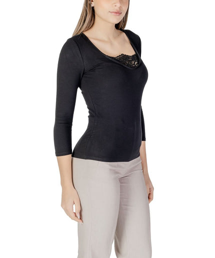 Morgan De Toi Black Viscose Tops & T-Shirt