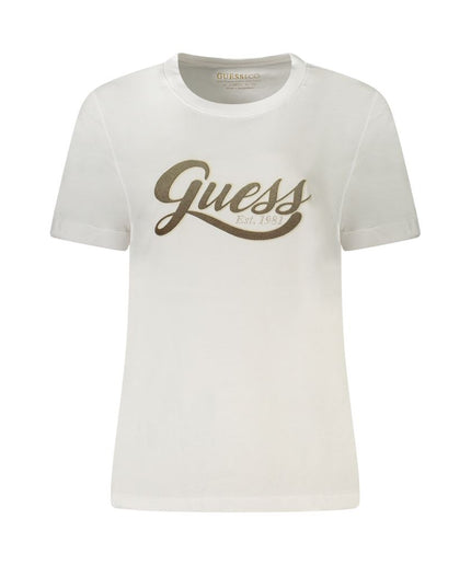 Guess Jeans White Cotton Tops & T-Shirt