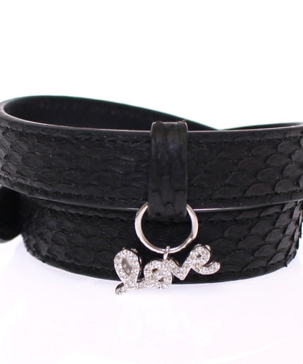 Nialaya Exquisite Black Snakeskin Silver Bracelet