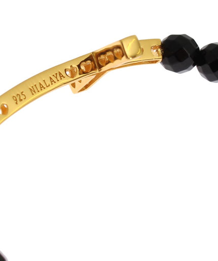 Nialaya Gold Plated Sterling Bracelet with CZ Diamond Cross